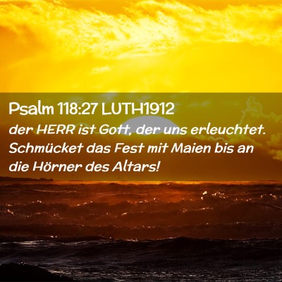 Picture 02 - Psalm 118:27 LUTH1912 - der HERR ist Gott, der uns erleuchtet. Schmücket - Bible Verse Picture