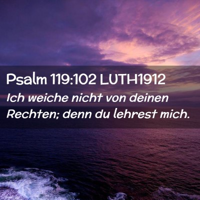 Picture 02 - Psalm 119:102 LUTH1912 - Ich weiche nicht von deinen Rechten; denn du - Bible Verse Picture