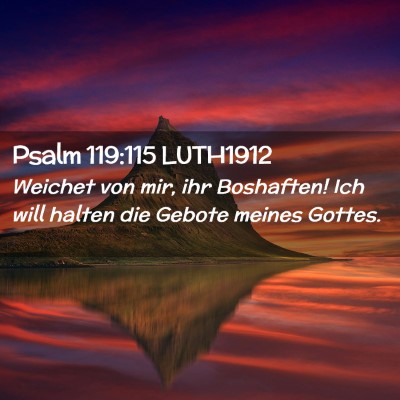 Picture 02 - Psalm 119:115 LUTH1912 - Weichet von mir, ihr Boshaften! Ich will halten - Bible Verse Picture