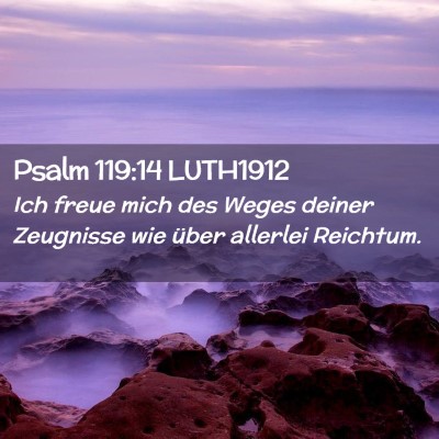 Picture 02 - Psalm 119:14 LUTH1912 - Ich freue mich des Weges deiner Zeugnisse wie - Bible Verse Picture