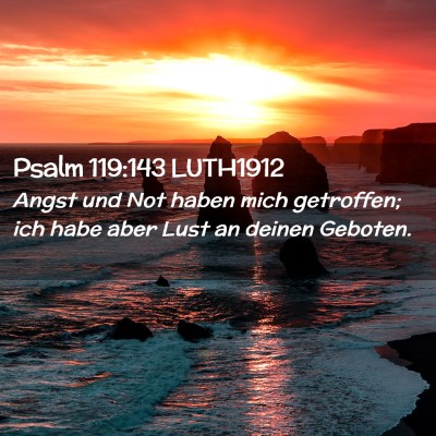 Picture 02 - Psalm 119:143 LUTH1912 - Angst und Not haben mich getroffen; ich habe aber - Bible Verse Picture