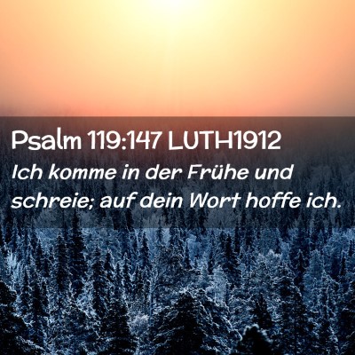 Picture 02 - Psalm 119:147 LUTH1912 - Ich komme in der Frühe und schreie; auf dein - Bible Verse Picture