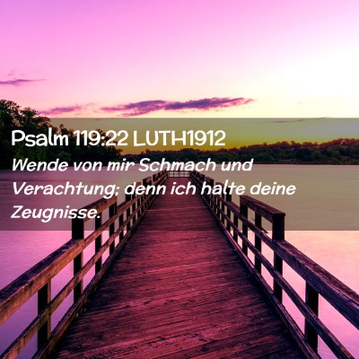 Picture 02 - Psalm 119:22 LUTH1912 - Wende von mir Schmach und Verachtung; denn ich - Bible Verse Picture