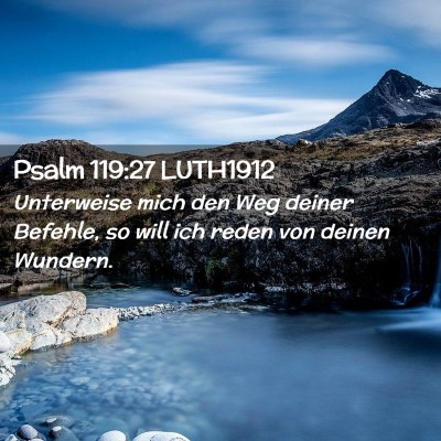 Picture 02 - Psalm 119:27 LUTH1912 - Unterweise mich den Weg deiner Befehle, so will - Bible Verse Picture