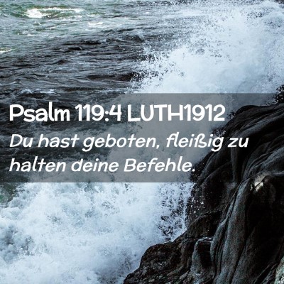 Picture 02 - Psalm 119:4 LUTH1912 - Du hast geboten, fleißig zu halten deine - Bible Verse Picture