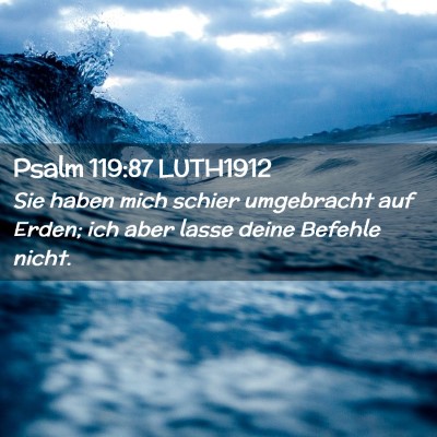 Picture 02 - Psalm 119:87 LUTH1912 - Sie haben mich schier umgebracht auf Erden; ich - Bible Verse Picture