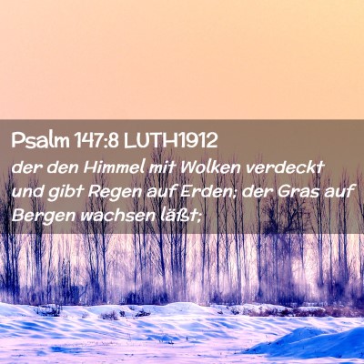 Picture 02 - Psalm 147:8 LUTH1912 - der den Himmel mit Wolken verdeckt und gibt Regen - Bible Verse Picture