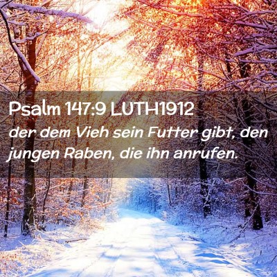Picture 02 - Psalm 147:9 LUTH1912 - der dem Vieh sein Futter gibt, den jungen Raben, - Bible Verse Picture