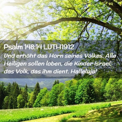 Picture 02 - Psalm 148:14 LUTH1912 - Und erhöht das Horn seines Volkes. Alle Heiligen - Bible Verse Picture