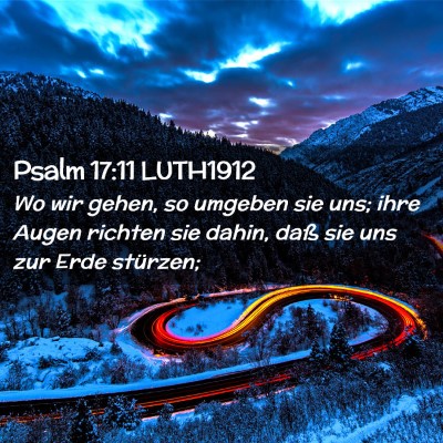 Picture 02 - Psalm 17:11 LUTH1912 - Wo wir gehen, so umgeben sie uns; ihre Augen - Bible Verse Picture