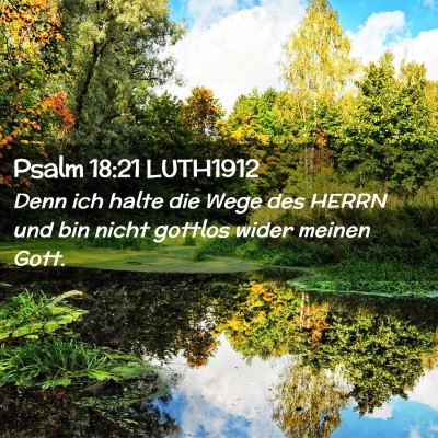 Picture 02 - Psalm 18:21 LUTH1912 - Denn ich halte die Wege des HERRN und bin nicht - Bible Verse Picture