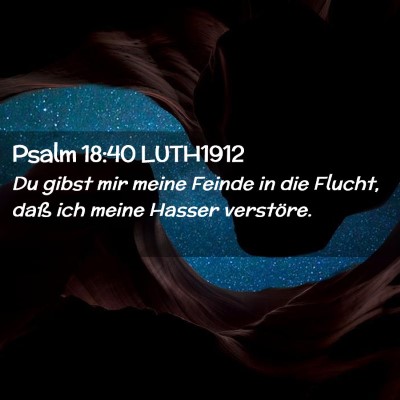 Picture 02 - Psalm 18:40 LUTH1912 - Du gibst mir meine Feinde in die Flucht, daß ich - Bible Verse Picture