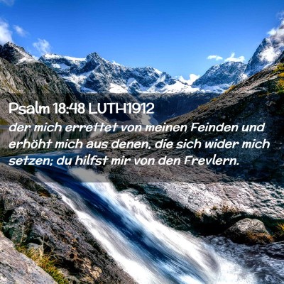 Picture 02 - Psalm 18:48 LUTH1912 - der mich errettet von meinen Feinden und erhöht - Bible Verse Picture