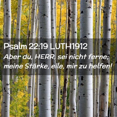Picture 02 - Psalm 22:19 LUTH1912 - Aber du, HERR, sei nicht ferne; meine Stärke, - Bible Verse Picture