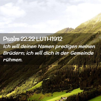 Picture 02 - Psalm 22:22 LUTH1912 - Ich will deinen Namen predigen meinen Brüdern; - Bible Verse Picture