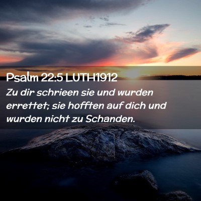 Picture 02 - Psalm 22:5 LUTH1912 - Zu dir schrieen sie und wurden errettet; sie - Bible Verse Picture