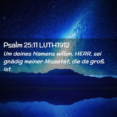 Picture 02 - Psalm 25:11 LUTH1912 - Um deines Namens willen, HERR, sei gnädig meiner - Bible Verse Picture