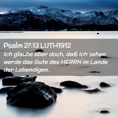 Picture 02 - Psalm 27:13 LUTH1912 - Ich glaube aber doch, daß ich sehen werde das - Bible Verse Picture