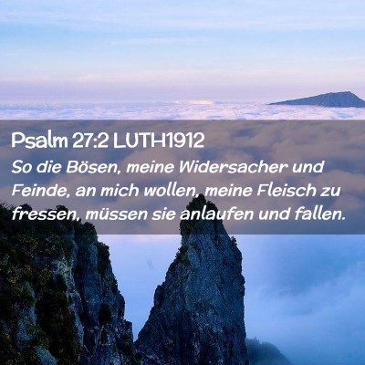 Picture 02 - Psalm 27:2 LUTH1912 - So die Bösen, meine Widersacher und Feinde, an - Bible Verse Picture