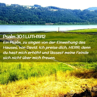 Picture 02 - Psalm 30:1 LUTH1912 - Ein Psalm, zu singen von der Einweihung des - Bible Verse Picture
