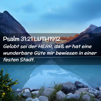 Picture 02 - Psalm 31:21 LUTH1912 - Gelobt sei der HERR, daß er hat eine wunderbare - Bible Verse Picture