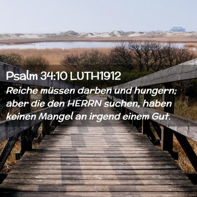 Picture 02 - Psalm 34:10 LUTH1912 - Reiche müssen darben und hungern; aber die den - Bible Verse Picture