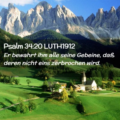 Picture 02 - Psalm 34:20 LUTH1912 - Er bewahrt ihm alle seine Gebeine, daß deren - Bible Verse Picture