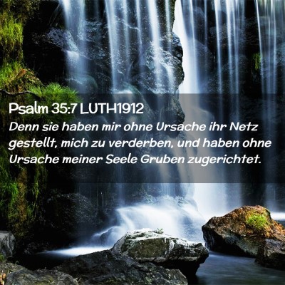 Picture 02 - Psalm 35:7 LUTH1912 - Denn sie haben mir ohne Ursache ihr Netz - Bible Verse Picture