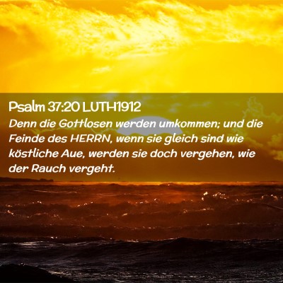 Picture 02 - Psalm 37:20 LUTH1912 - Denn die Gottlosen werden umkommen; und die - Bible Verse Picture