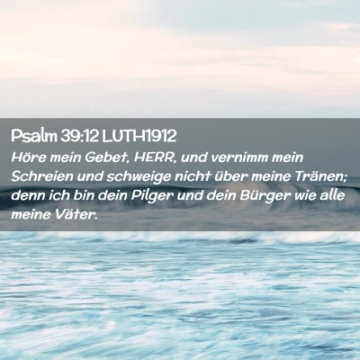 Picture 02 - Psalm 39:12 LUTH1912 - Höre mein Gebet, HERR, und vernimm mein Schreien - Bible Verse Picture