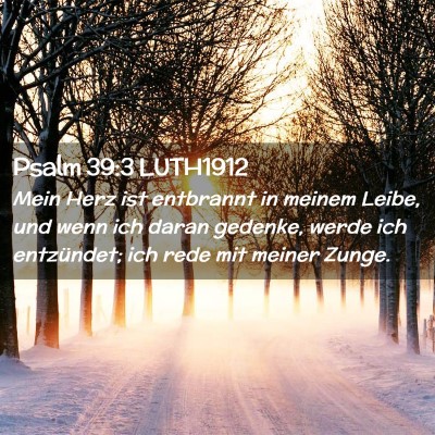 Picture 02 - Psalm 39:3 LUTH1912 - Mein Herz ist entbrannt in meinem Leibe, und wenn - Bible Verse Picture