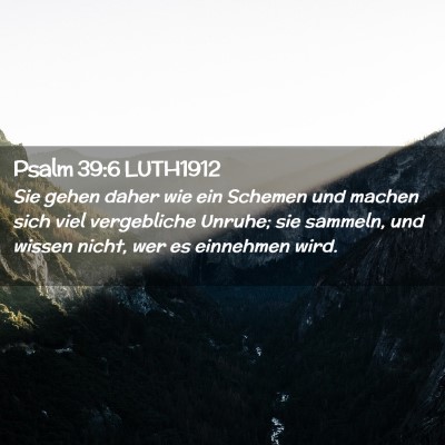 Picture 02 - Psalm 39:6 LUTH1912 - Sie gehen daher wie ein Schemen und machen sich - Bible Verse Picture