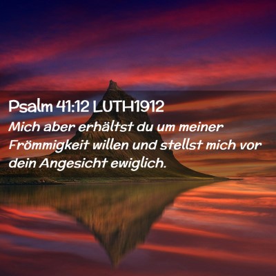 Picture 02 - Psalm 41:12 LUTH1912 - Mich aber erhältst du um meiner Frömmigkeit - Bible Verse Picture