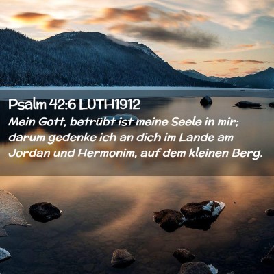 Picture 02 - Psalm 42:6 LUTH1912 - Mein Gott, betrübt ist meine Seele in mir; darum - Bible Verse Picture