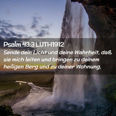 Picture 02 - Psalm 43:3 LUTH1912 - Sende dein Licht und deine Wahrheit, daß sie - Bible Verse Picture