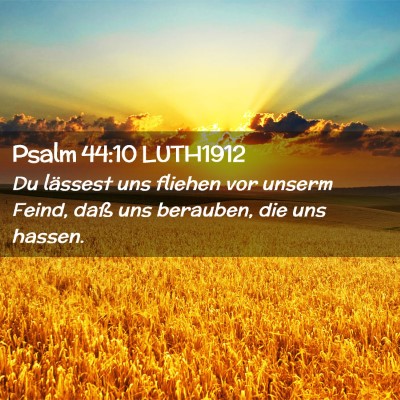 Picture 02 - Psalm 44:10 LUTH1912 - Du lässest uns fliehen vor unserm Feind, daß - Bible Verse Picture