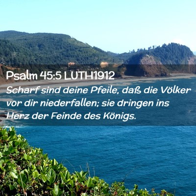Picture 02 - Psalm 45:5 LUTH1912 - Scharf sind deine Pfeile, daß die Völker vor - Bible Verse Picture