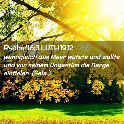 Picture 02 - Psalm 46:3 LUTH1912 - wenngleich das Meer wütete und wallte und von - Bible Verse Picture