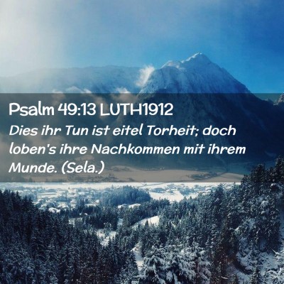Picture 02 - Psalm 49:13 LUTH1912 - Dies ihr Tun ist eitel Torheit; doch loben's ihre - Bible Verse Picture