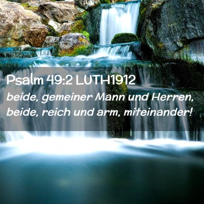 Picture 02 - Psalm 49:2 LUTH1912 - beide, gemeiner Mann und Herren, beide, reich und - Bible Verse Picture