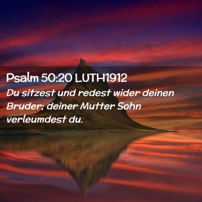 Picture 02 - Psalm 50:20 LUTH1912 - Du sitzest und redest wider deinen Bruder; deiner - Bible Verse Picture