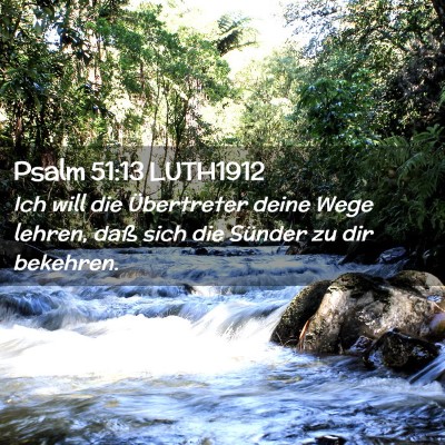 Picture 02 - Psalm 51:13 LUTH1912 - Ich will die Übertreter deine Wege lehren, daß - Bible Verse Picture