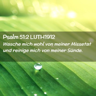 Picture 02 - Psalm 51:2 LUTH1912 - Wasche mich wohl von meiner Missetat und reinige - Bible Verse Picture