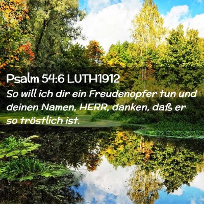 Picture 02 - Psalm 54:6 LUTH1912 - So will ich dir ein Freudenopfer tun und deinen - Bible Verse Picture