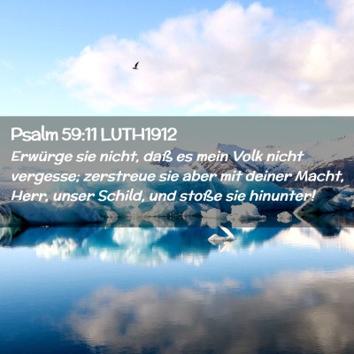 Picture 02 - Psalm 59:11 LUTH1912 - Erwürge sie nicht, daß es mein Volk nicht - Bible Verse Picture