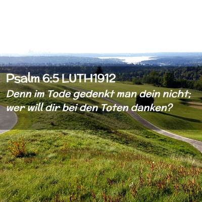 Picture 02 - Psalm 6:5 LUTH1912 - Denn im Tode gedenkt man dein nicht; wer will dir - Bible Verse Picture
