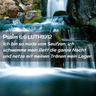 Picture 02 - Psalm 6:6 LUTH1912 - Ich bin so müde vom Seufzen; ich schwemme mein - Bible Verse Picture