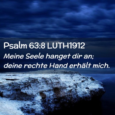 Picture 02 - Psalm 63:8 LUTH1912 - Meine Seele hanget dir an; deine rechte Hand - Bible Verse Picture