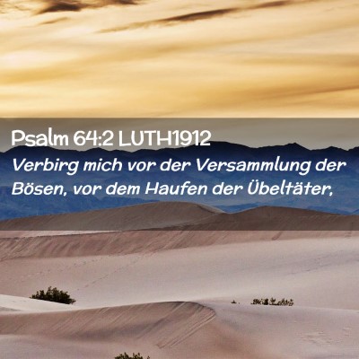 Picture 02 - Psalm 64:2 LUTH1912 - Verbirg mich vor der Versammlung der Bösen, vor - Bible Verse Picture