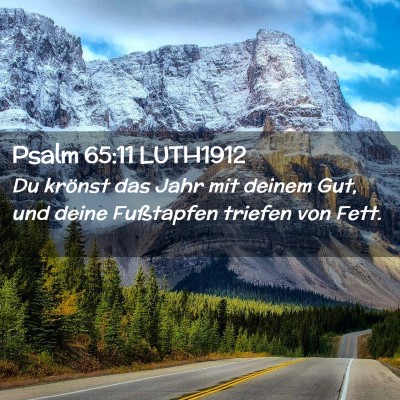 Picture 02 - Psalm 65:11 LUTH1912 - Du krönst das Jahr mit deinem Gut, und deine - Bible Verse Picture